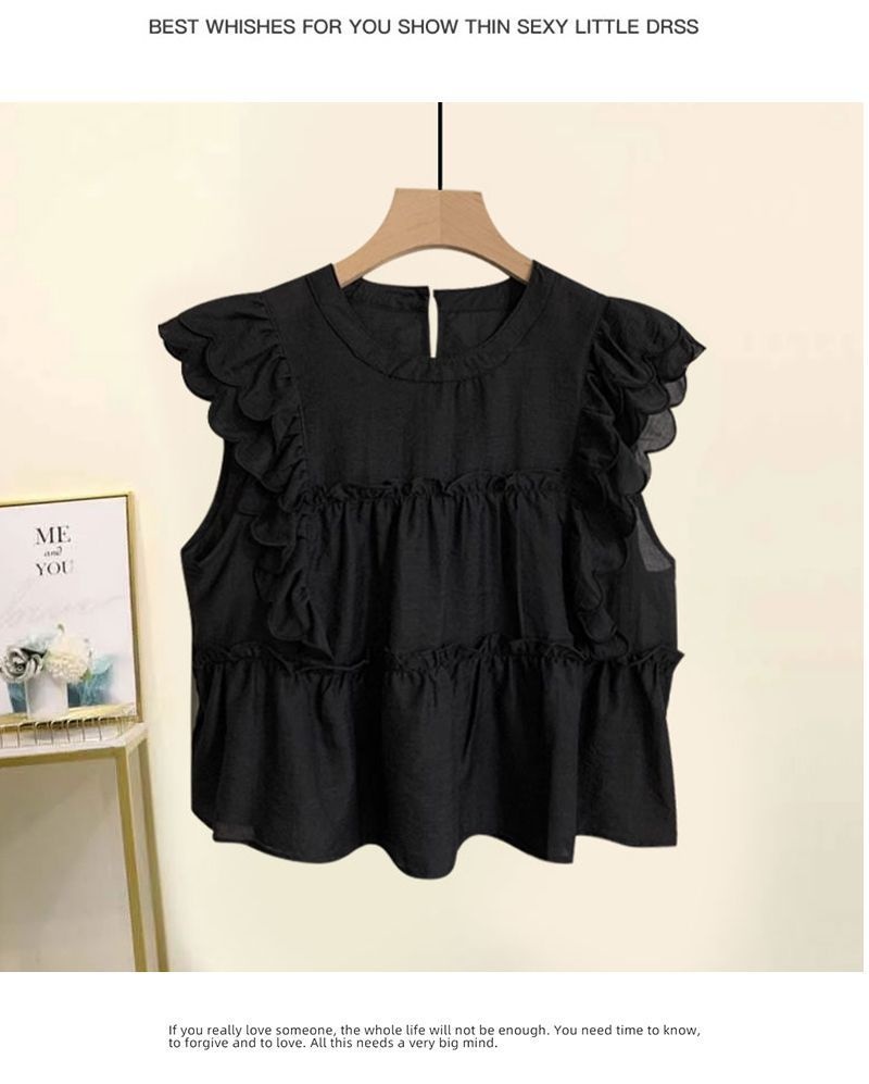 ChicShe Plus Size Women's Summer New Style Slightly Chubby MM Elegant Ruffled Chiffon Blouse Versatile Slimming Shorts Two-Piece_voghion.com