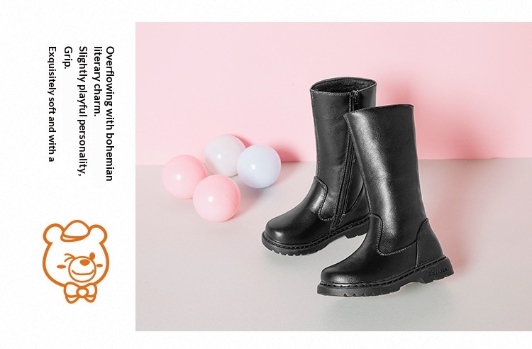 ShoeGlobe ShoeGlobe 2025 Autunno Inverno Nuove Scarpe per Bambini Tinta Unita Lunghi Moda Singolo Principessa Ragazze Stivali per Bambini_voghion.com