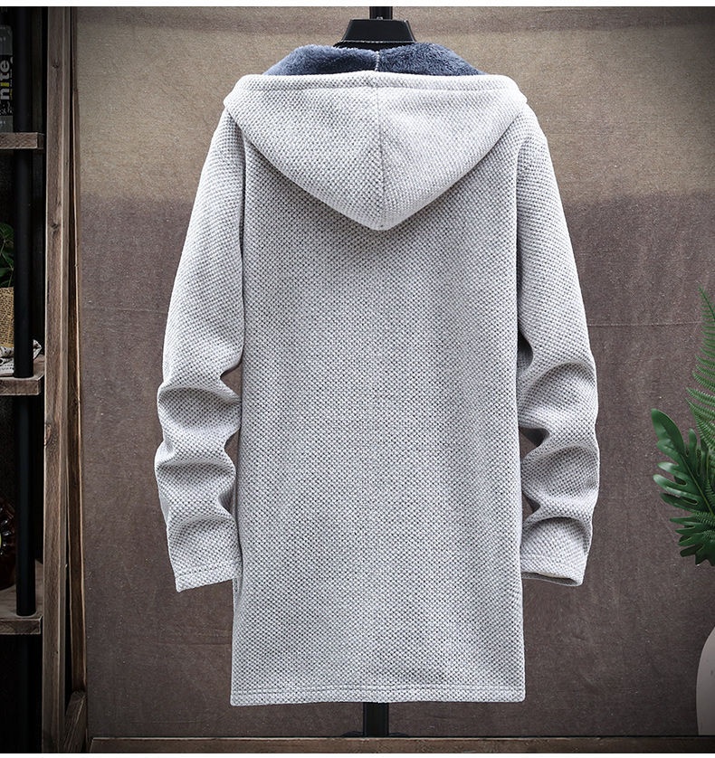 boy Boy Boy High-Quality Autumn Winter New Men's Casual Mid-Length Versatile Fleece Knit Cardigan Trench Coat Jacket_voghion.com