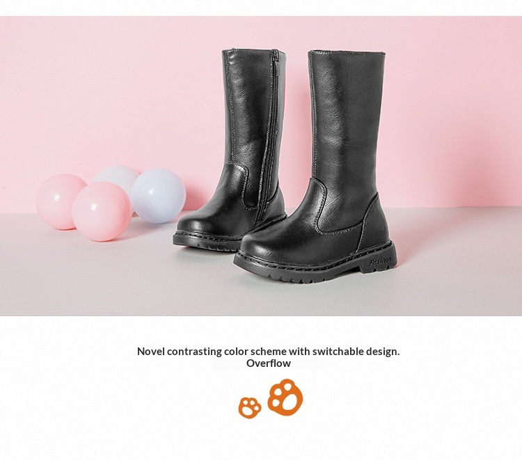 ShoeGlobe ShoeGlobe 2025 Autunno Inverno Nuove Scarpe per Bambini Tinta Unita Lunghi Moda Singolo Principessa Ragazze Stivali per Bambini_voghion.com