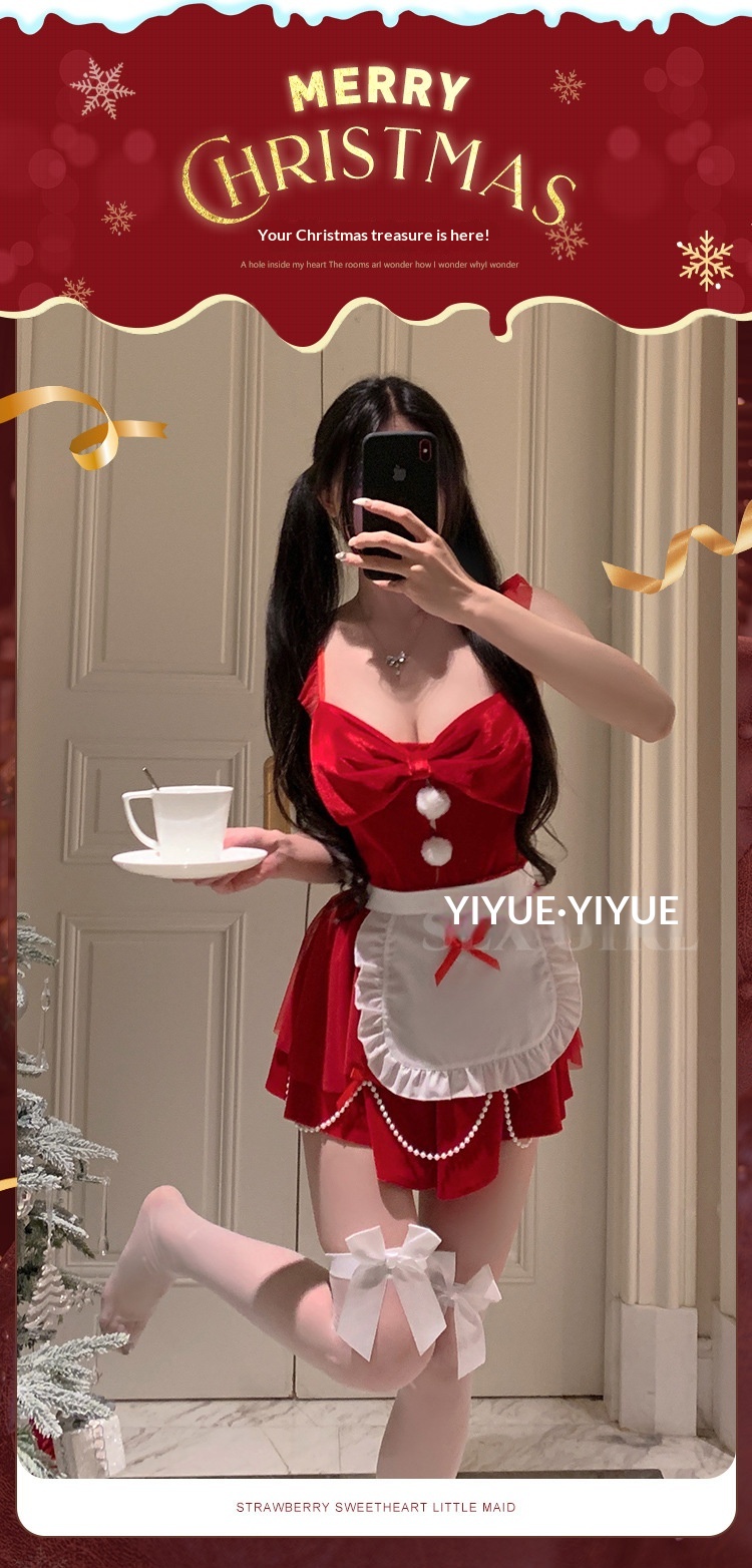 Eros Lab Yiyue Original Weihnachtsoutfit Neujahr Roter Koch Sexy Dessous Pure Desire Uniform Temptation Pyjama Set 1098_voghion.com