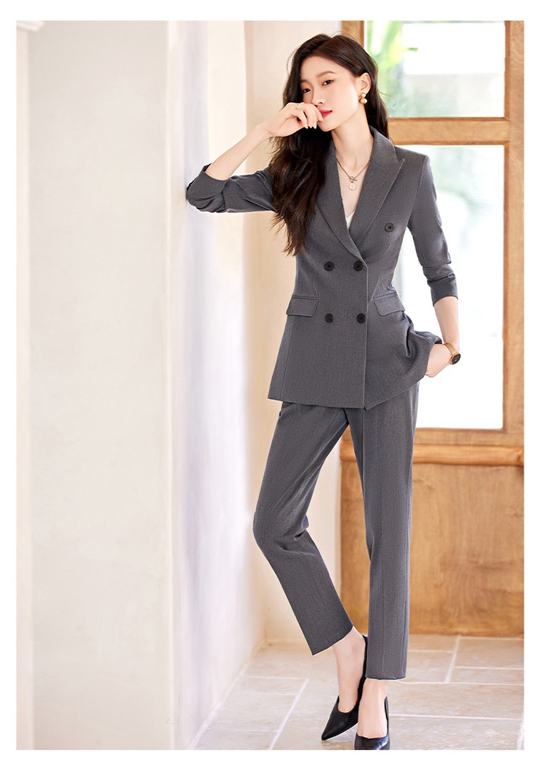 ChicShe Women's Suit Set Professional Double-Breasted Elegant Atmosphere For Formal Occasions, Interviews, College Students,_voghion.com