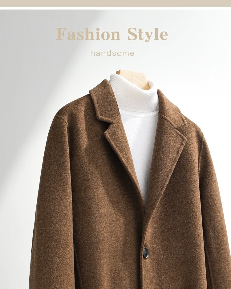 boy Boy Boy Autumn Winter 100% Wool High-End Double-Sided Suit Business Casual Woolen Coat Men's Clothing_voghion.com