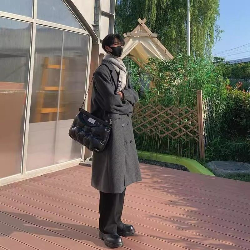 boy Boy Boy Men's Wool Medium Length Autumn Winter High-end Trendy Plus Size Thick Over-the-knee Loose Woolen Trench Coat For Women_voghion.com