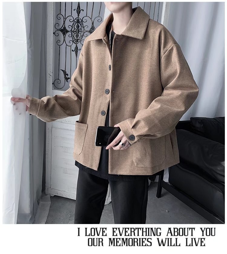 boy Boy Boy 2025 Autumn Winter Korean Style Brand Ins Couple Loose Wool Coat Jacket Trendy One Piece Dropshipping_voghion.com