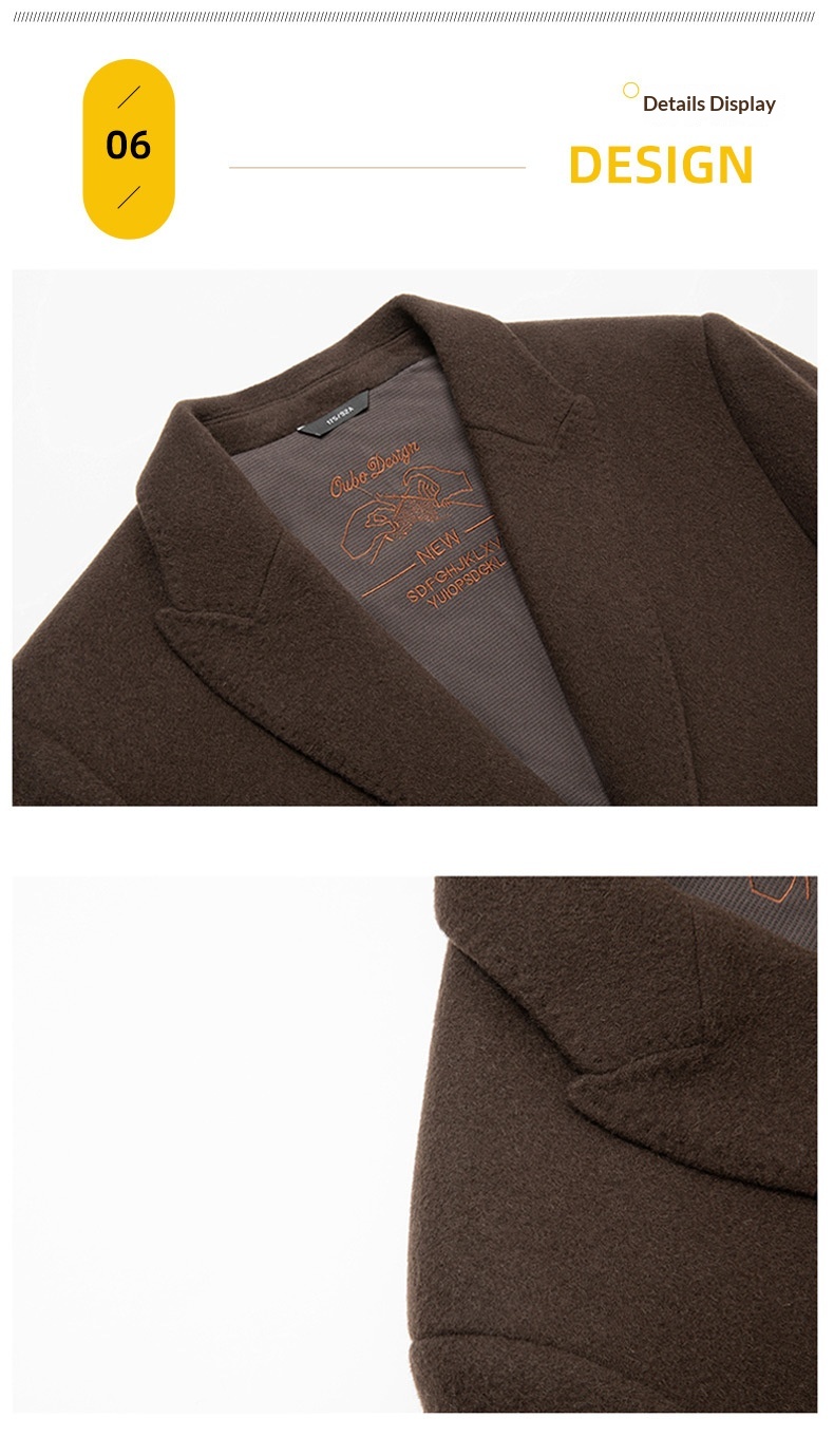 boy Boy Boy Men's 100% Double-Sided Wool Coat Autumn Winter Light Business Mid-Length Down Liner Suit Collar Woolen Jacket_voghion.com