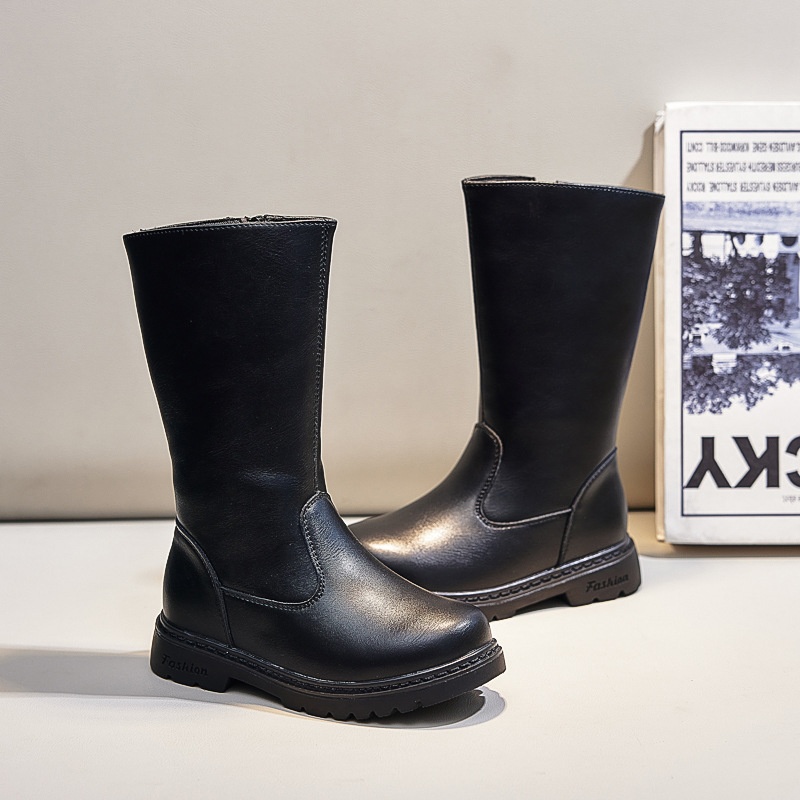 ShoeGlobe ShoeGlobe 2025 Autunno Inverno Nuove Scarpe per Bambini Tinta Unita Lunghi Moda Singolo Principessa Ragazze Stivali per Bambini_voghion.com