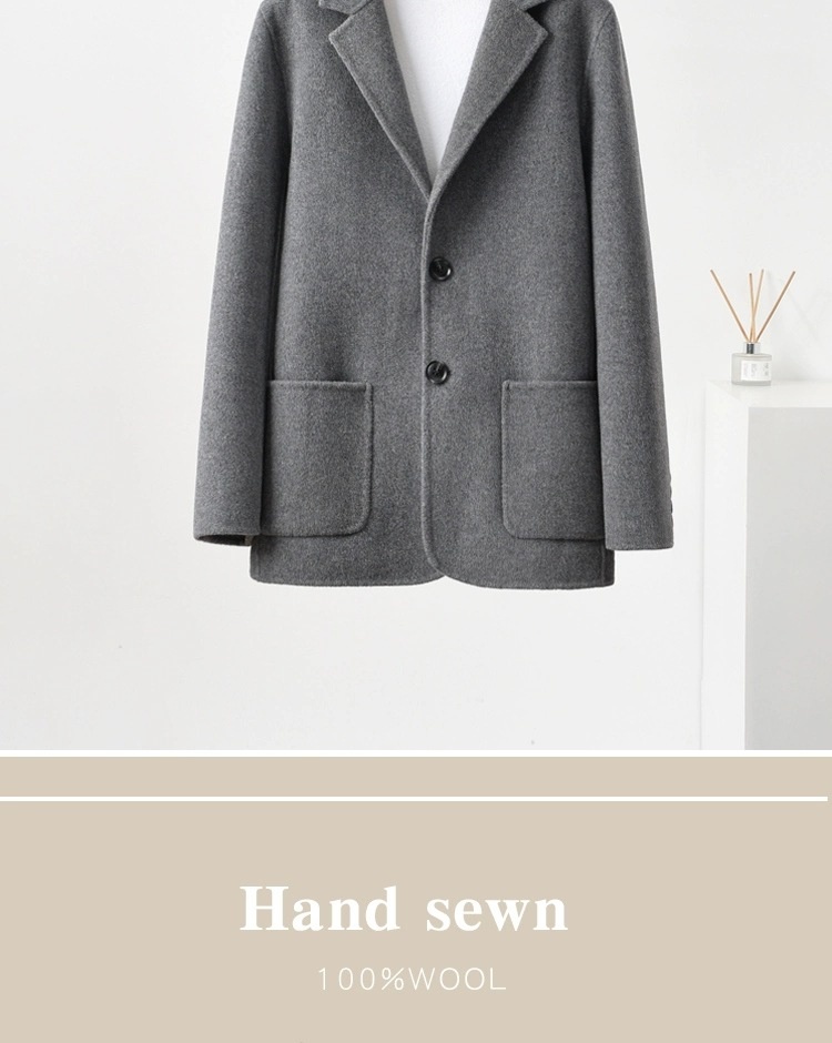 boy Boy Boy Autumn Winter 100% Wool High-End Double-Sided Suit Business Casual Woolen Coat Men's Clothing_voghion.com