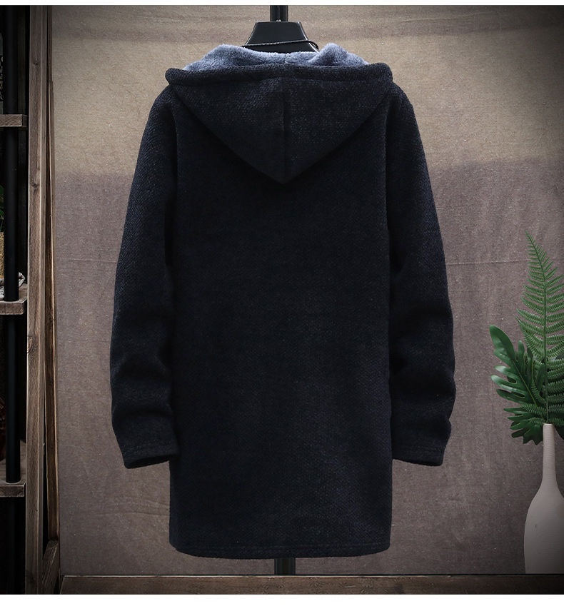 boy Boy Boy High-Quality Autumn Winter New Men's Casual Mid-Length Versatile Fleece Knit Cardigan Trench Coat Jacket_voghion.com