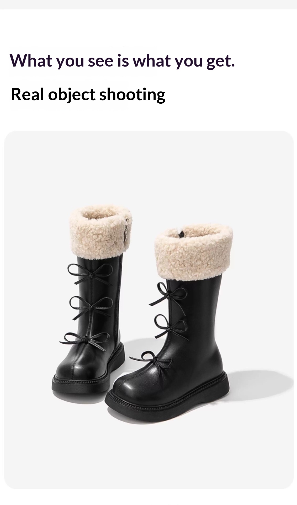 ShoeGlobe - Stivali da neve alti da principessa in pelle, foderati in pile, per bambine, autunno inverno 2025_voghion.com