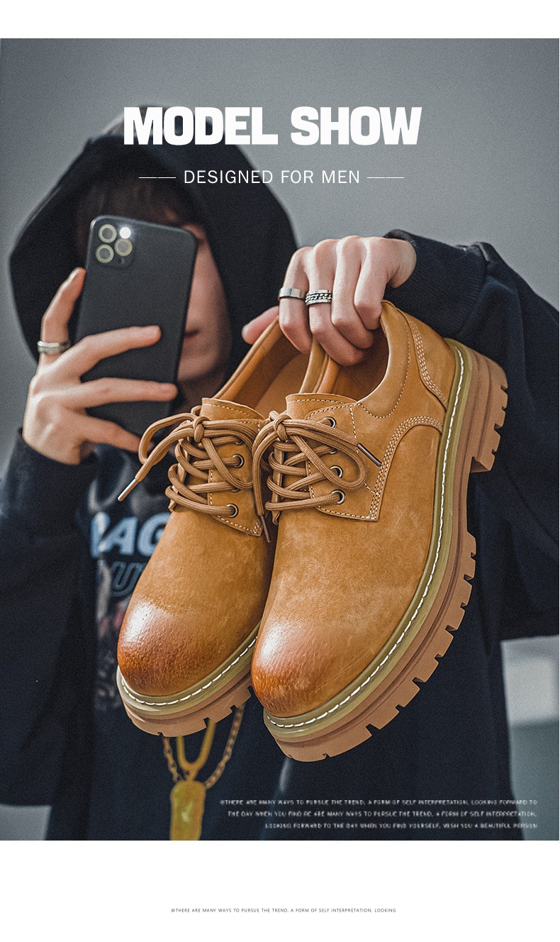 Glide Glide Spring Nw Lathr Pigskin British Rtro Low-top Thick-sold Hight-incrasing Non-slip Casual Work Shos Mn's_voghion.com