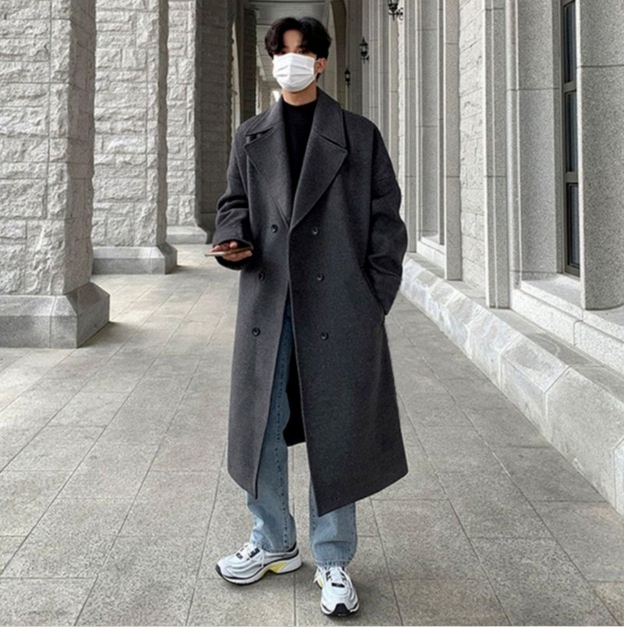 boy Boy Boy Winter Wool Coat For Men, Mid-Length Over-the-Knee Suit Collar Double-Breasted Woolen Trench Coat, Thickened Ins Trend_voghion.com