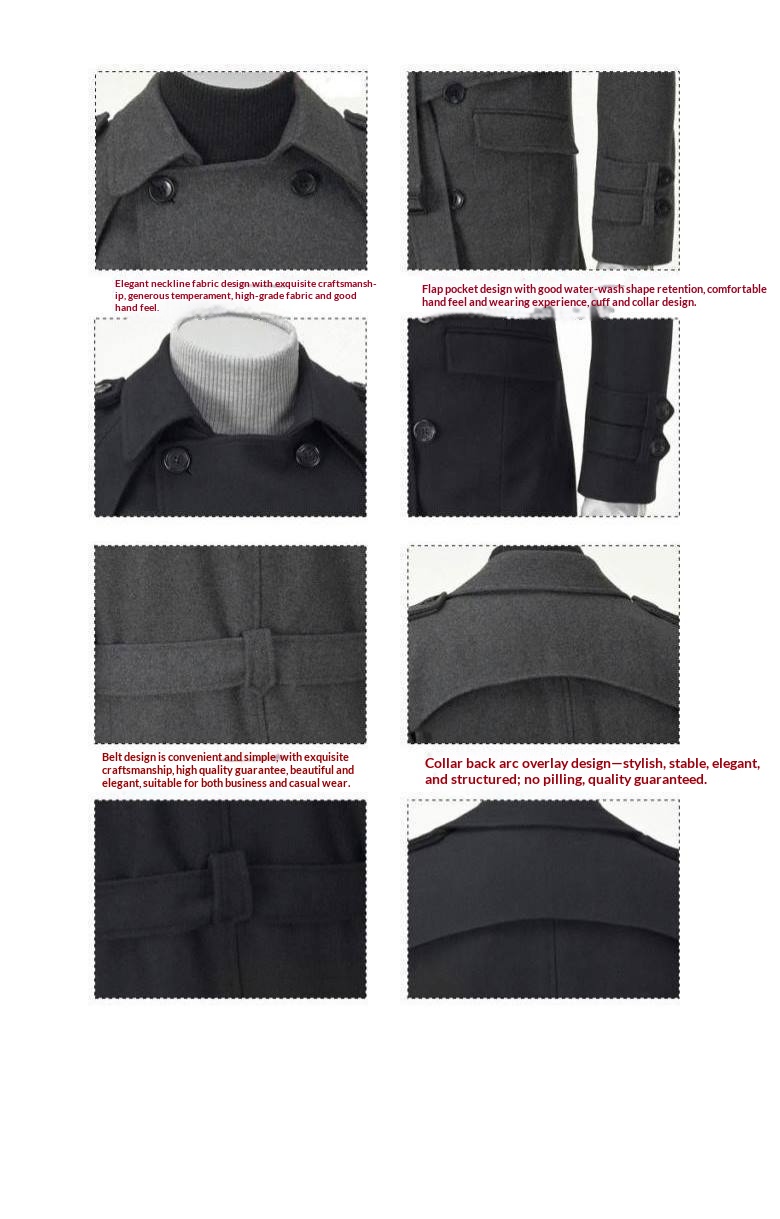 boy Boy Boy Foreign Trade New Autumn Winter Men's Korean Style Fashionable Trench With Epaulet Mid-Length Double-Breasted Wool Coat_voghion.com