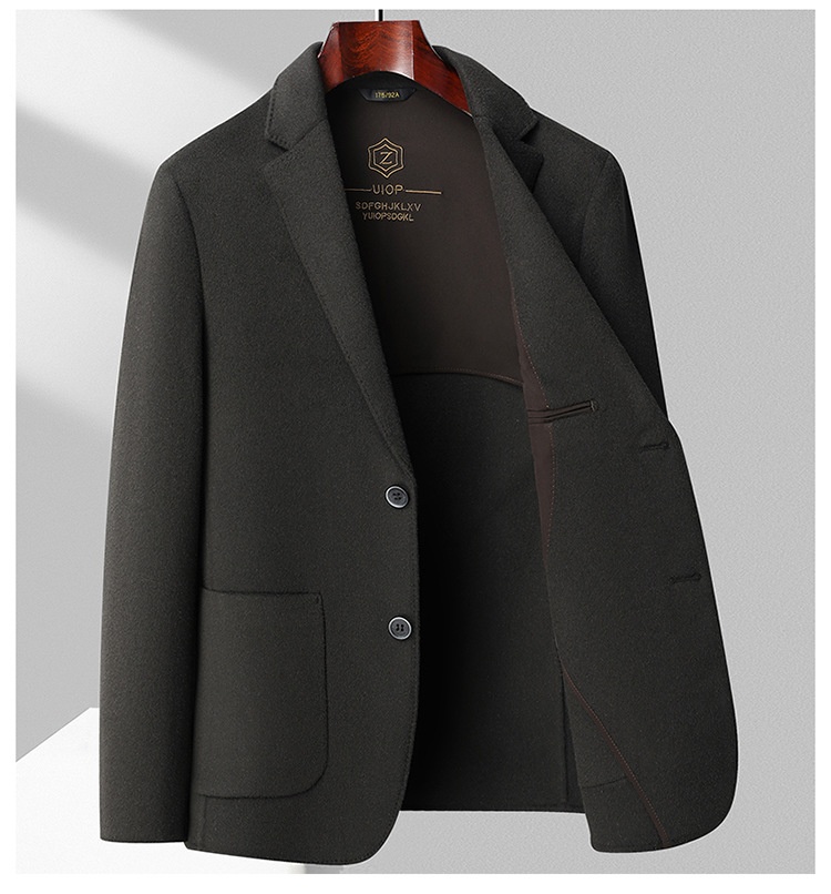 boy Boy Boy High-End 100% Pure Wool Double-Sided Woolen Men's Autumn And Winter New Suit Business Casual Solid Color Jacket_voghion.com