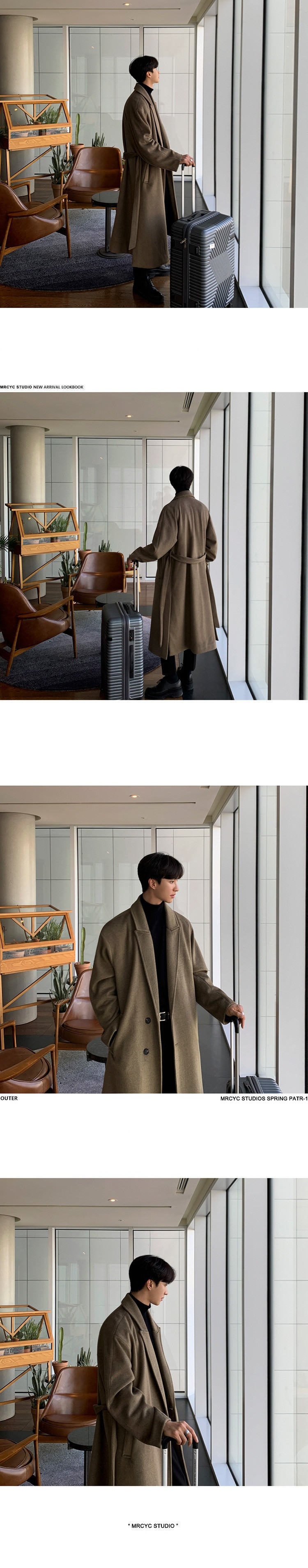 boy Boy Boy Winter Wool Korean Version Fashion Turn-Down Collar Thickened Woolen Jacket Men's Mid-Length Trench Coat_voghion.com