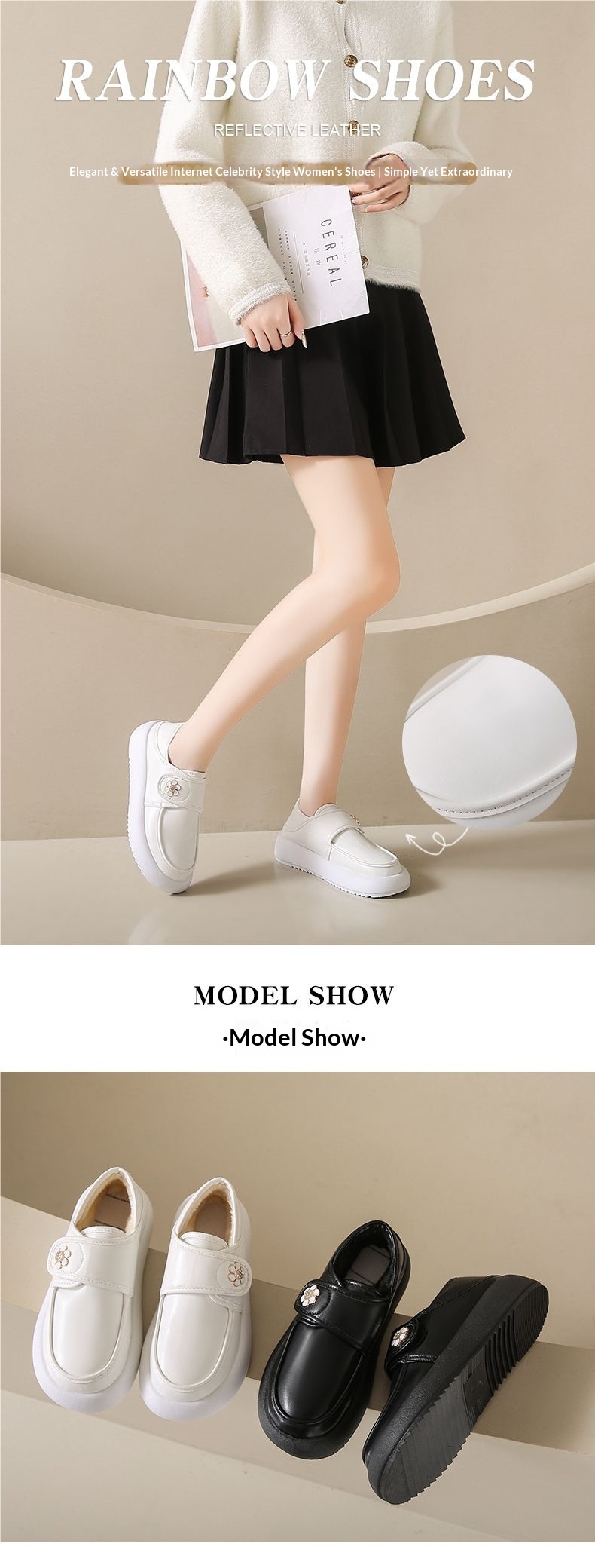 ShoeGlobe Nurse Damenschuhe, Herbst, weich, bequem, langlebig, vielseitig, dicke Sohle, Klettverschluss, leichte Arbeitsschuhe, weiß_voghion.com