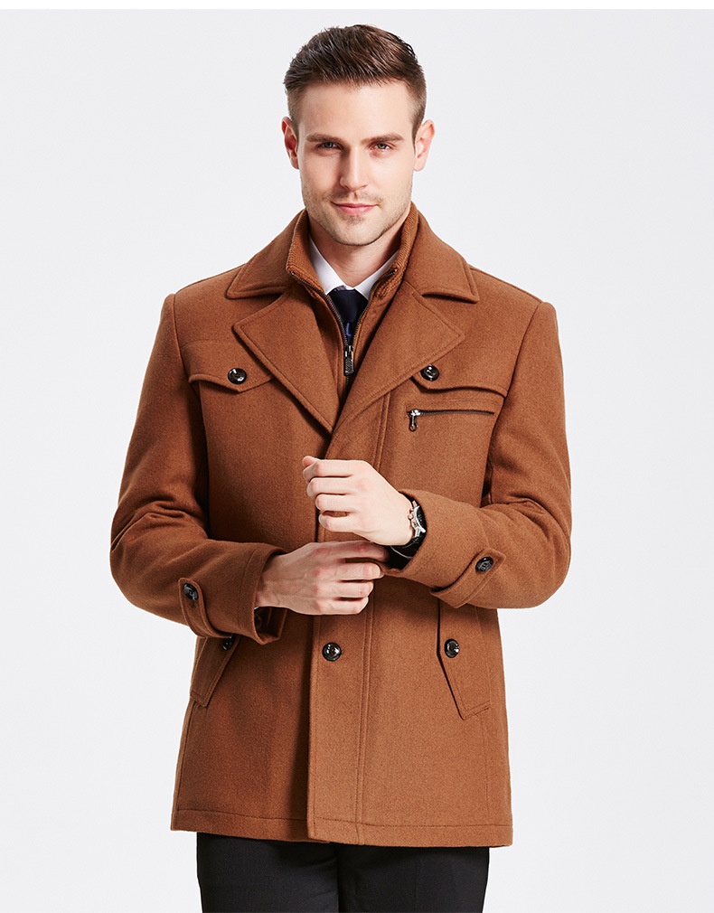 Manteau d'hiver en laine européenne pour garçon, veste à double col, vente en gros transfrontalière, vêtements pour hommes grandes tailles_voghion.com