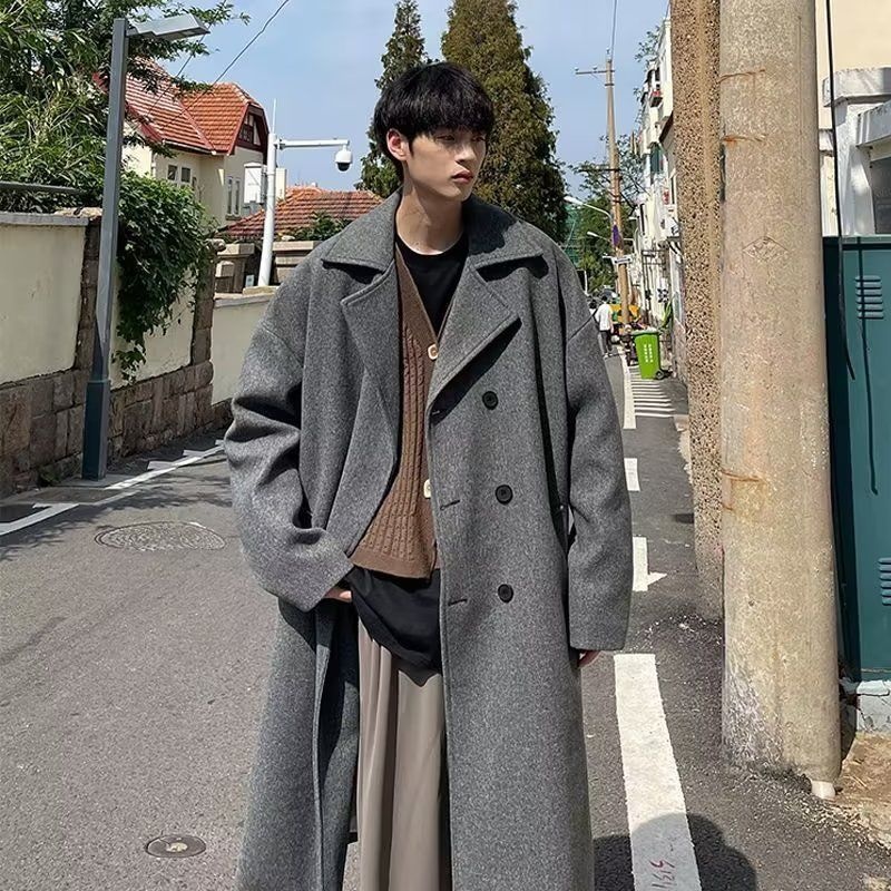 boy Boy Boy Men's Wool Autumn Winter High School Style Trench Coat Mid-Length Suit Versatile Jacket Outdoor Cool And Handsome_voghion.com