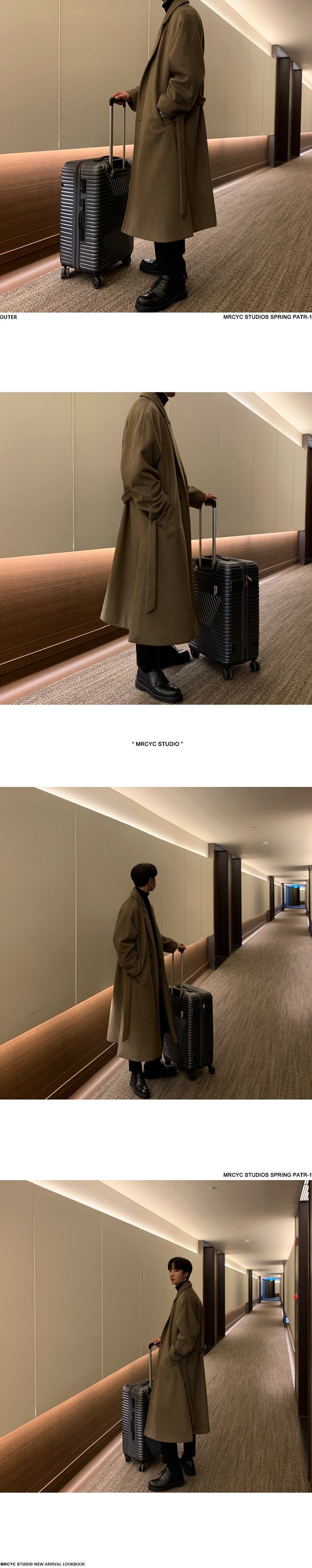 boy Boy Boy Winter Wool Korean Version Fashion Turn-Down Collar Thickened Woolen Jacket Men's Mid-Length Trench Coat_voghion.com