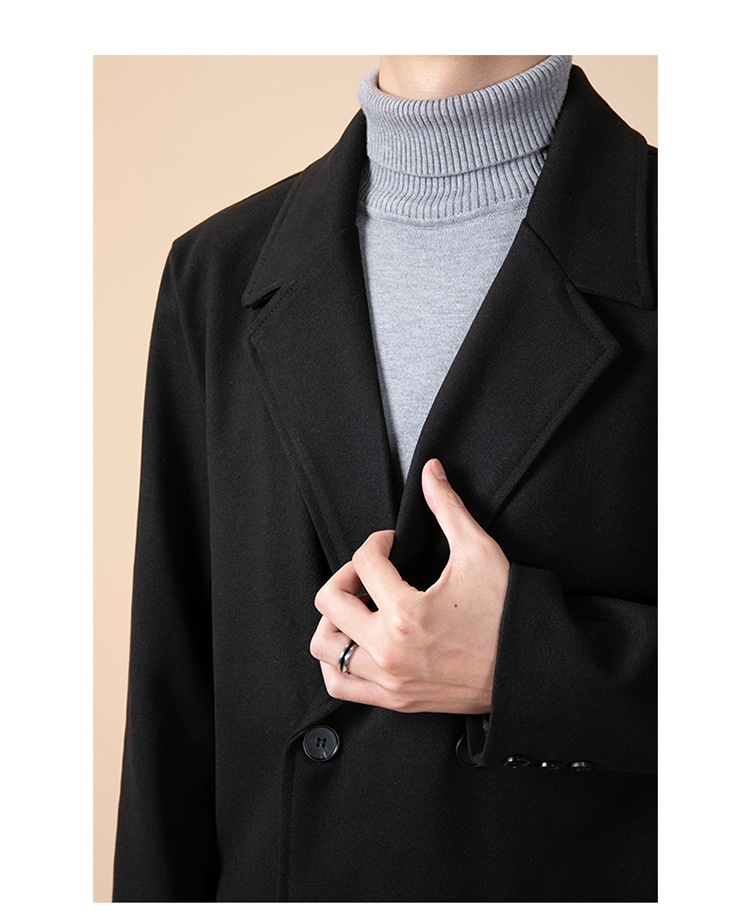 boy Boy Boy Thickened Overcoat Men's Winter Style Mid-Length Korean Version Double-Breasted Woolen Trench Coat_voghion.com