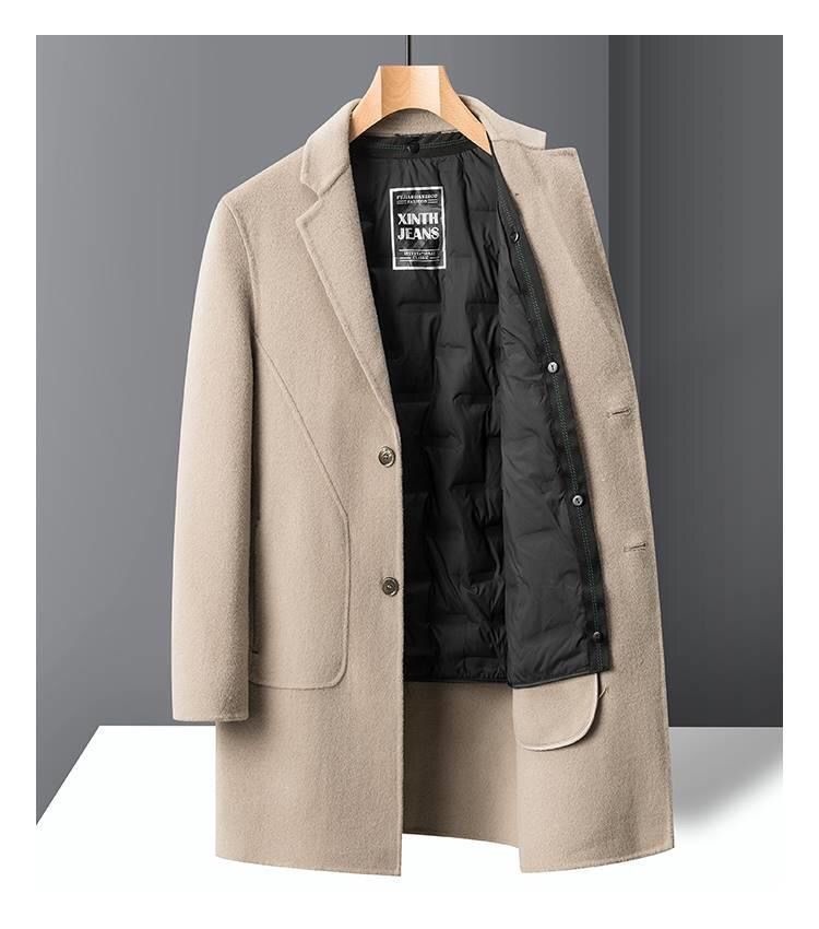 boy Boy Boy Double-Sided Wool Men's Mid-Length Autumn Winter Casual Thickened Suit Woolen Jacket New Style Trench Coat_voghion.com