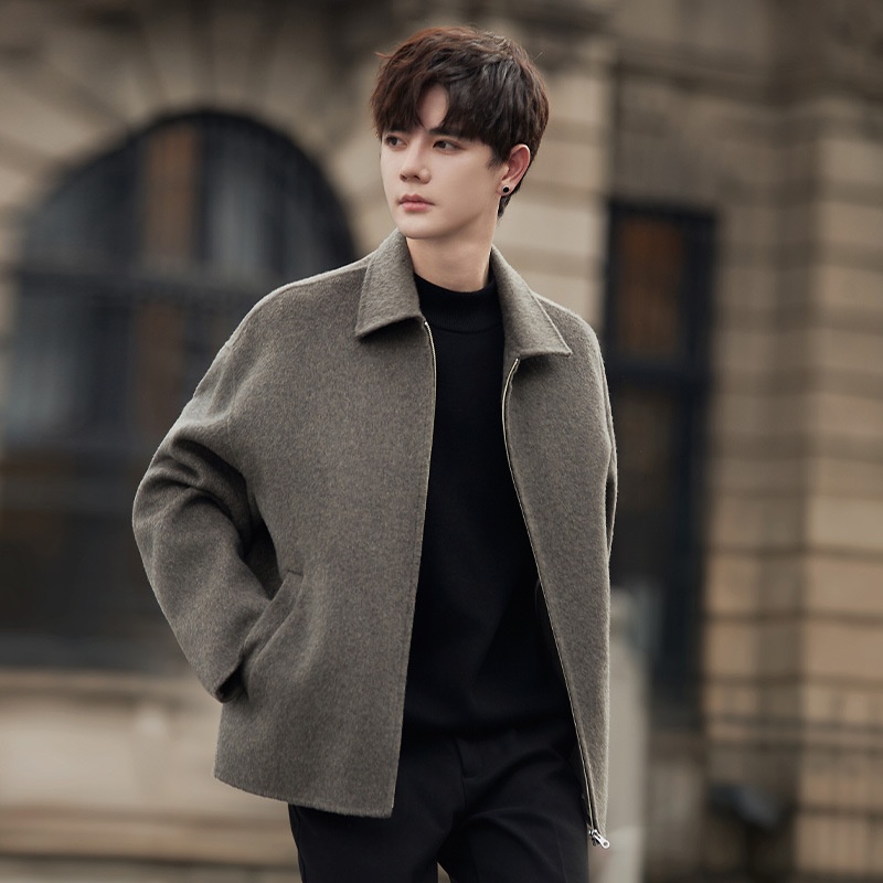 boy Boy Boy Men Autumn Winter New Korean Style Trendy Short High-End Wool Men's Jacket Top Coat_voghion.com