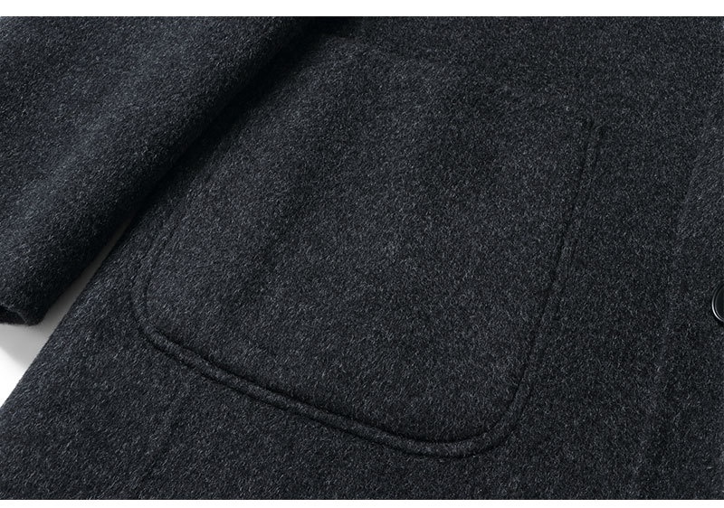 Costume homme en pure laine double face, manteau épais tendance et décontracté, idéal pour l'automne et l'hiver._voghion.com