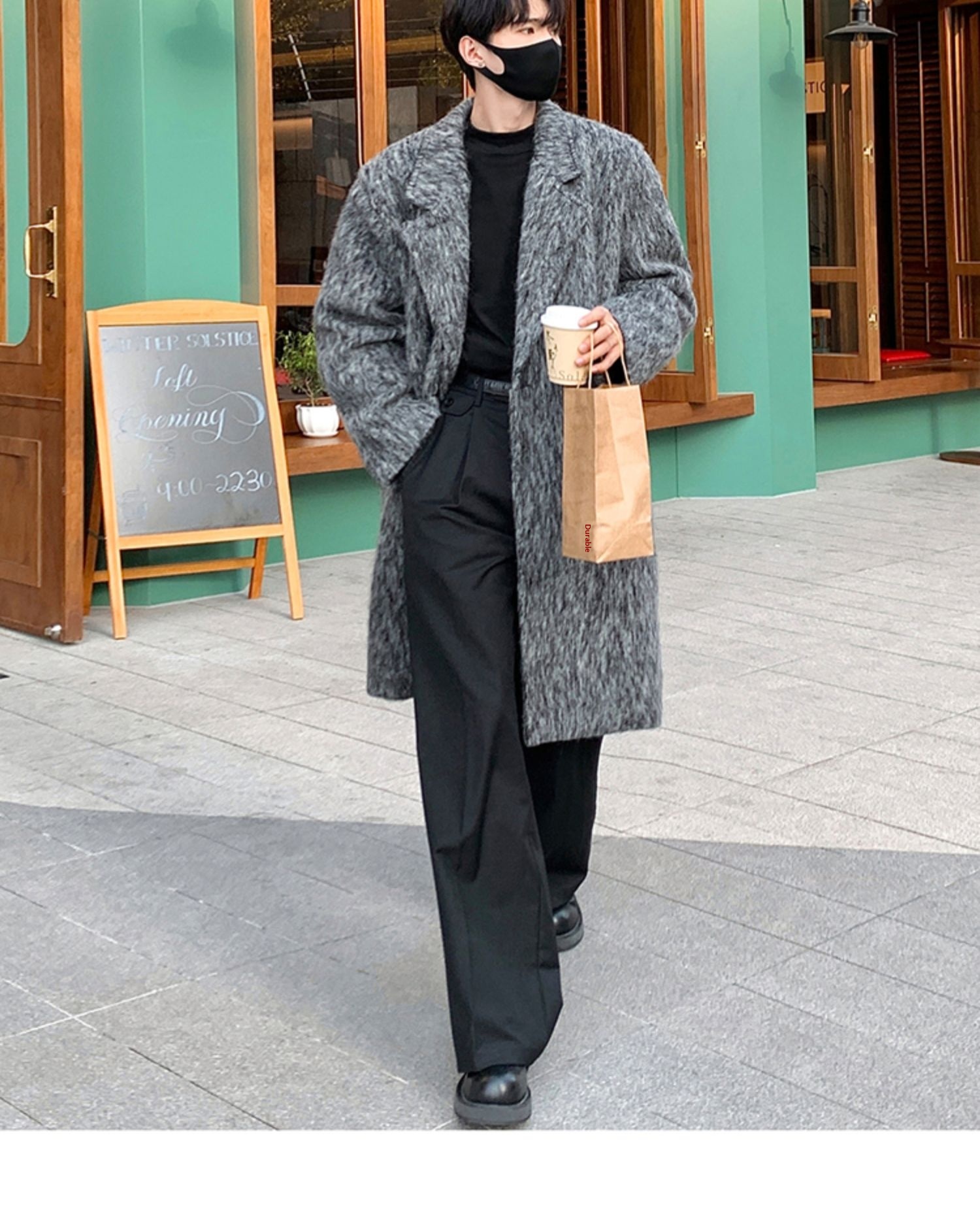 boy Boy Boy Cleanfit Mohair Wool For Men, Autumn And Winter Thickened Korean Style High-End Chic Mid-Length Trench Coat_voghion.com