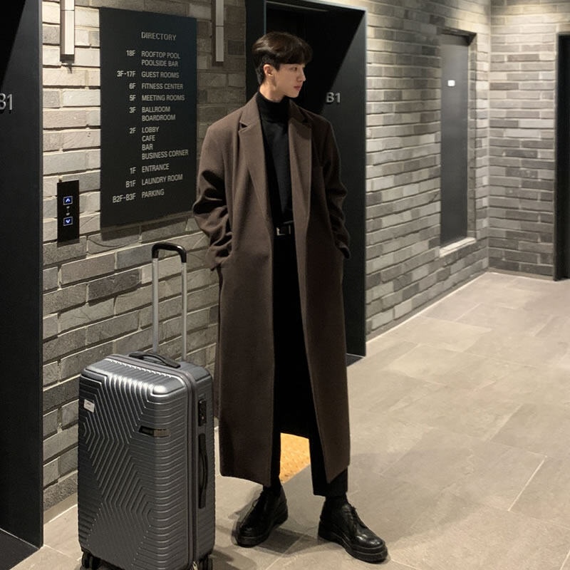 boy Boy Boy Wool Coat For Men, Over-the-Knee, Mid-Leth, Korean Trendy British Style, Winter Thickened Woolen Trench Coat, Extra_voghion.com