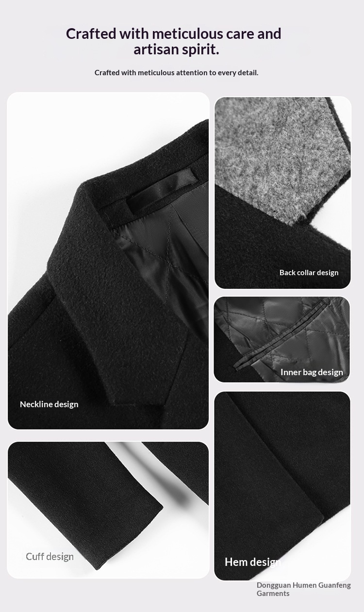 boy Boy Boy Same Style Double-Breasted Men, Autumn Winter Business Commuting Woolen Formal Workwear Wool Coat Professional Wear For_voghion.com