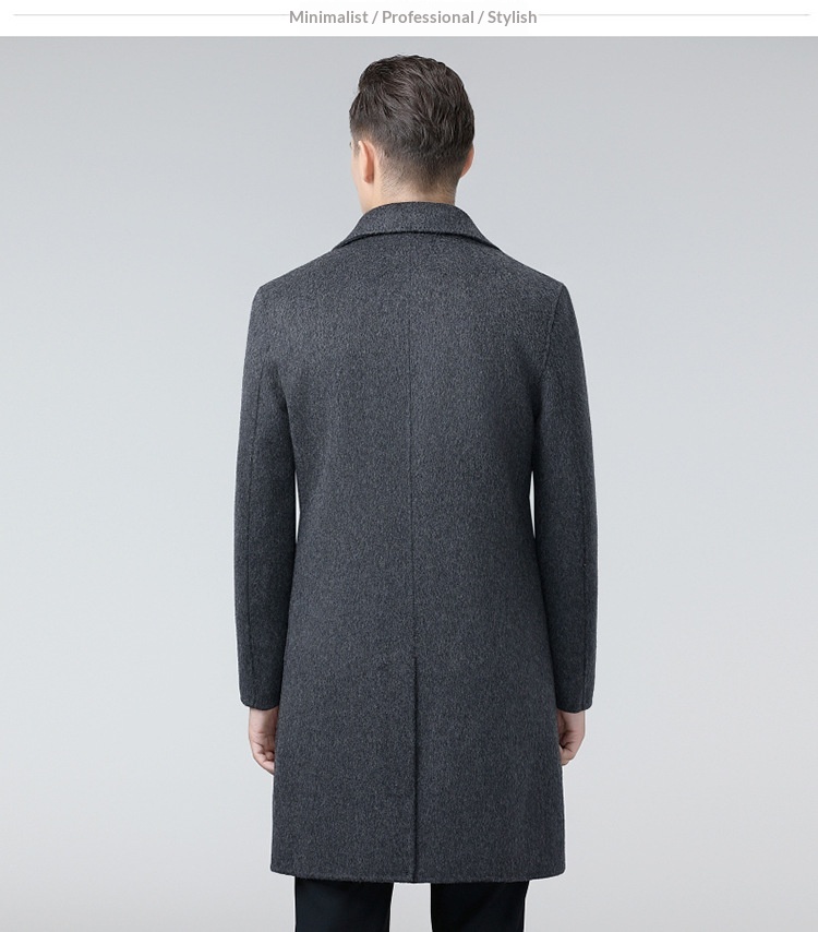 boy Boy Boy Autumn Winter Double-Sided Wool Mid-Length Solid Color Single-Breasted Jacket Trench Coat Men's Woolen Clothing_voghion.com