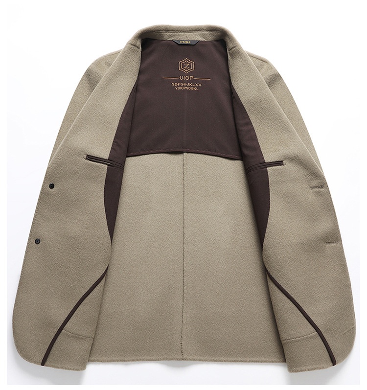 boy Boy Boy High-End 100% Pure Wool Double-Sided Woolen Men's Autumn And Winter New Suit Business Casual Solid Color Jacket_voghion.com