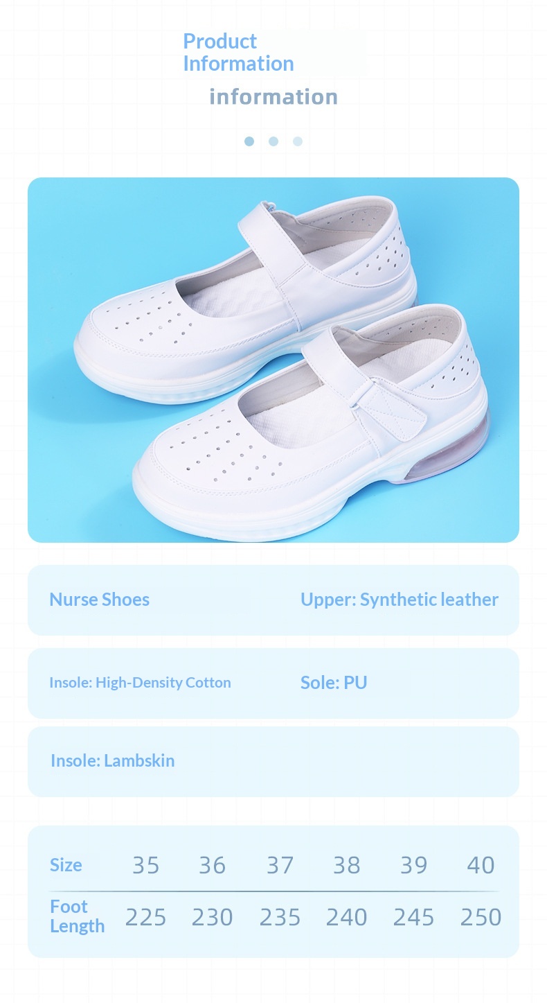 ShoeGlobe Cushion Nurse Shoes für Damen, weiche Sohle, atmungsaktiv, bequem, rutschfest, geruchshemmend, flach, mit Höhenvergrößerung_voghion.com