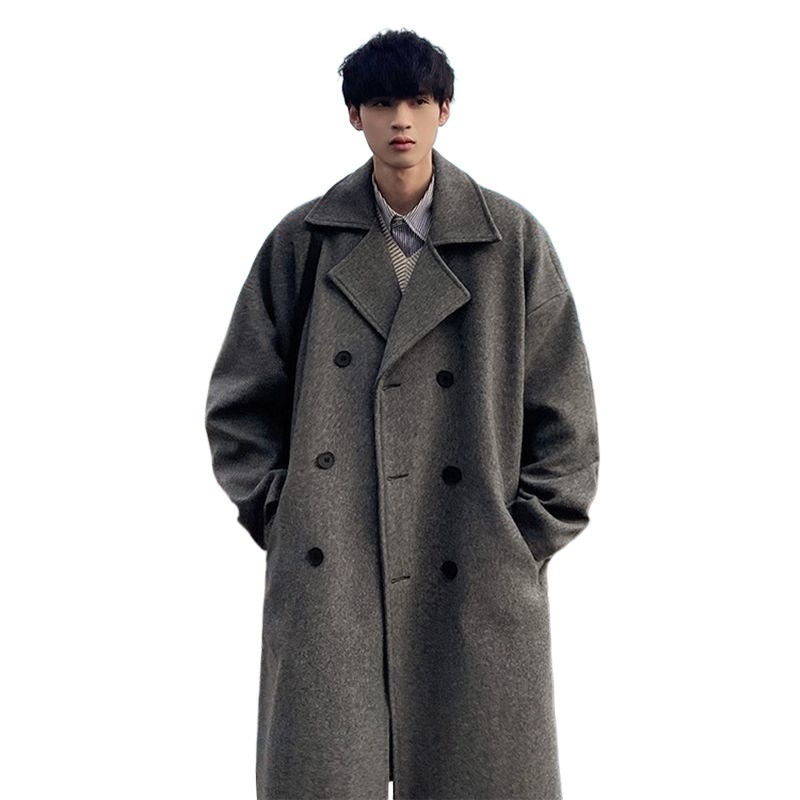 boy Boy Boy Men's Wool Autumn Winter High School Style Trench Coat Mid-Length Suit Versatile Jacket Outdoor Cool And Handsome_voghion.com