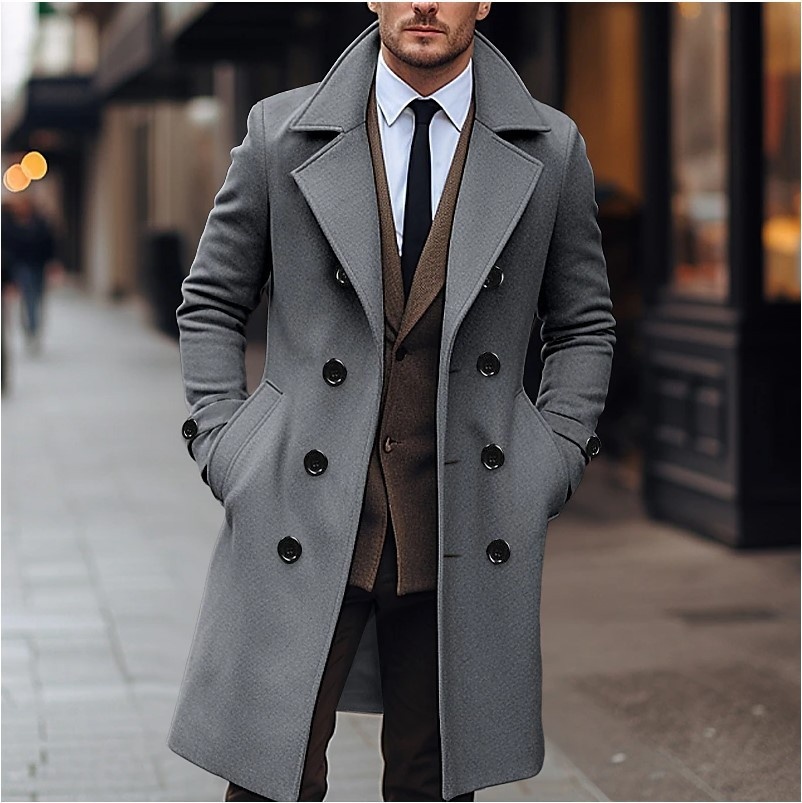 boy Boy Boy 2025 European Size Autumn Winter Men's Wool Coat Double Breasted Long Woolen Overcoat_voghion.com