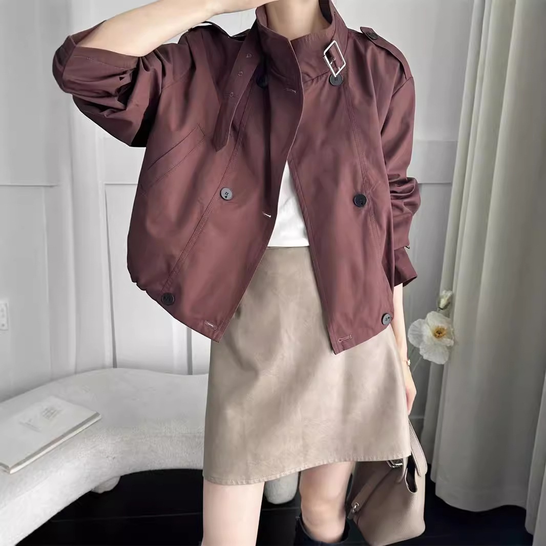 Women's Clothing Women's Clothing Women's Clothing Women's Clothing British Style Petite Short Jacket Trench Coat Casual Elegant Autumn New Korean_voghion.com