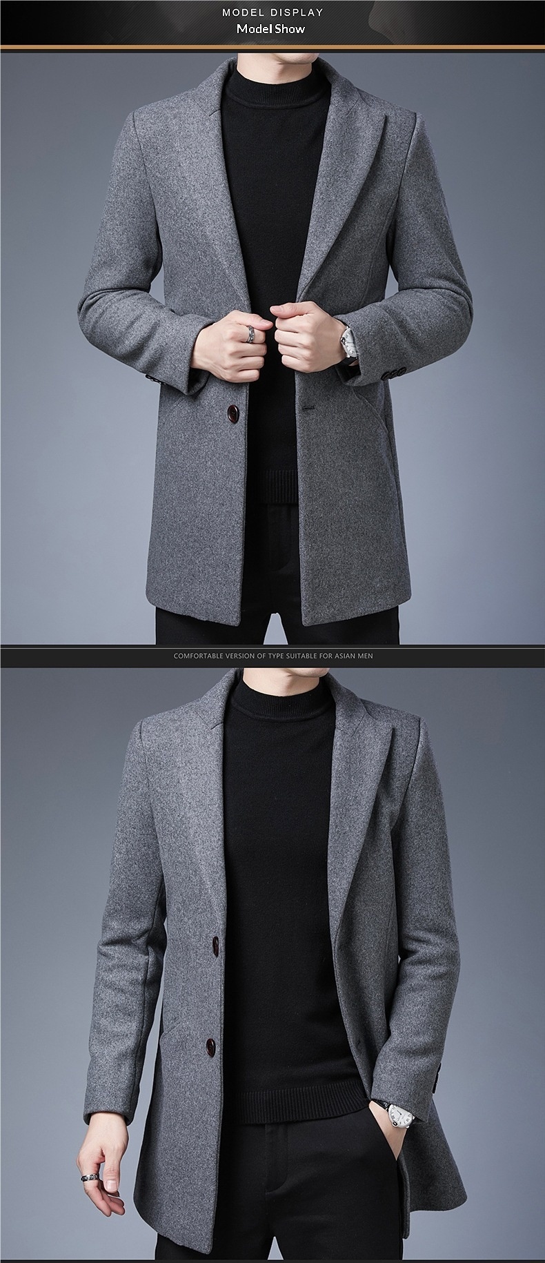 boy Boy Boy Cross-Border Winter New Mid-Length Thickened Wool Cashmere Trench Coat For Young And Middle-Aged Men 3S_voghion.com