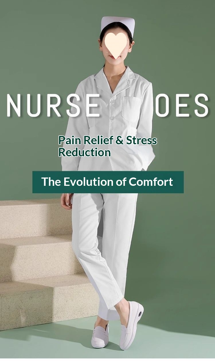 ShoeGlobe Air Cushion Krankenschwesterschuhe für Damen, Weiß, Flach, Weiche Höhenverstärkung, Bequem, Geruchsabweisend, Rutschfest, Dicke Sohle_voghion.com