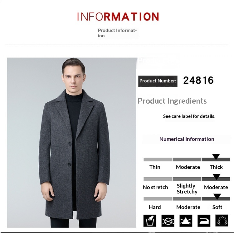 boy Boy Boy Autumn Winter Double-Sided Wool Mid-Length Solid Color Single-Breasted Jacket Trench Coat Men's Woolen Clothing_voghion.com