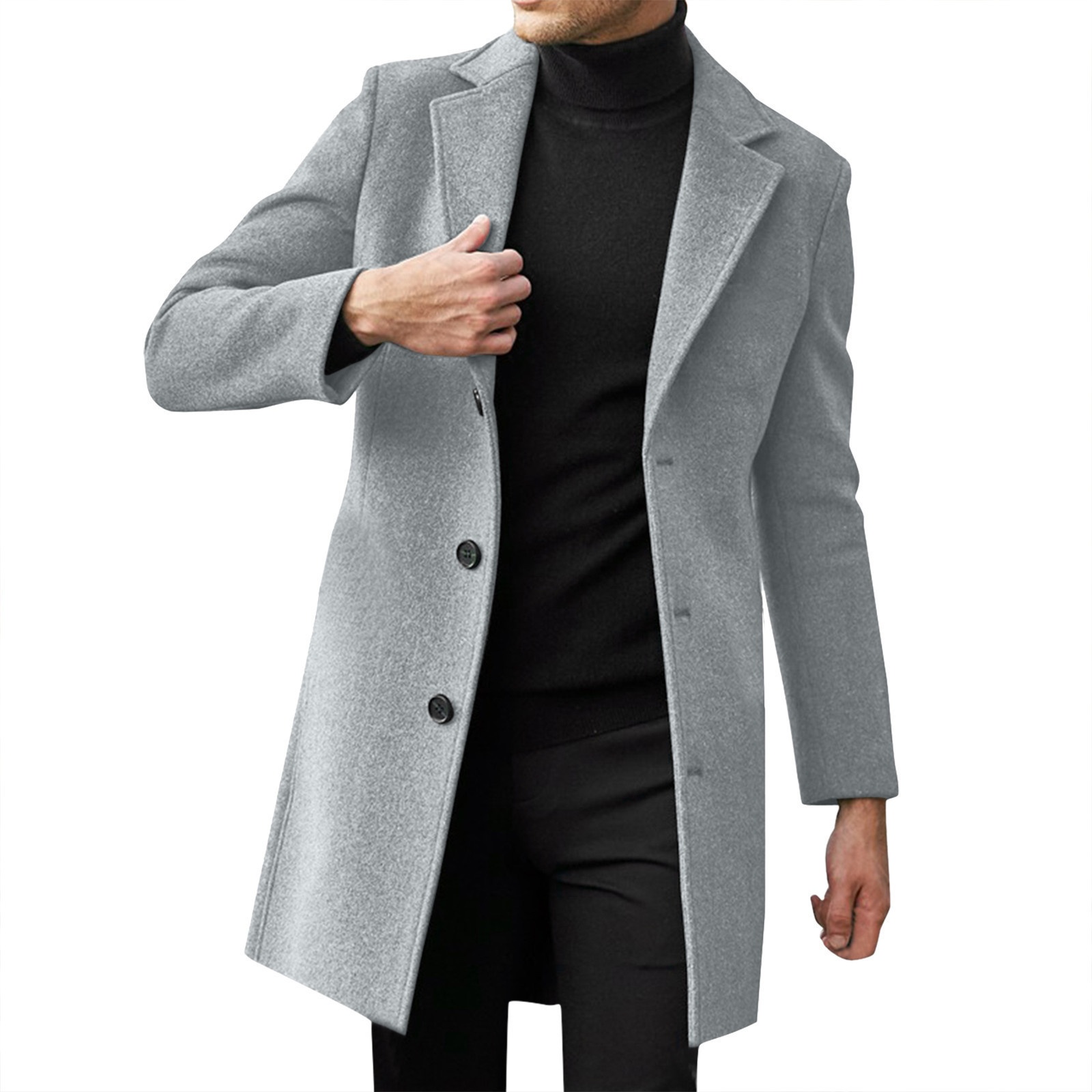 boy Boy Boy 2025 Cross-Border New Men's British Style Mid-Length Wool Autumn Winter Material Jacket Woolen Trench Coat_voghion.com