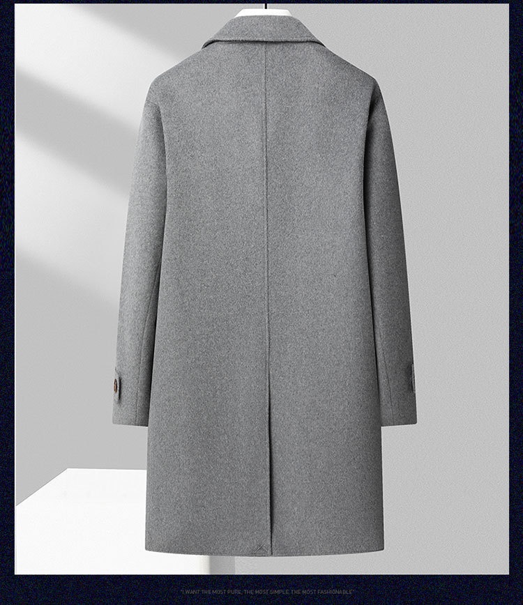 boy Boy Boy Autumn Winter New Men's Wool Coat With Cotton Padding, Thickened Trench Coat, Double-Breasted Long Fashionable Woolen_voghion.com