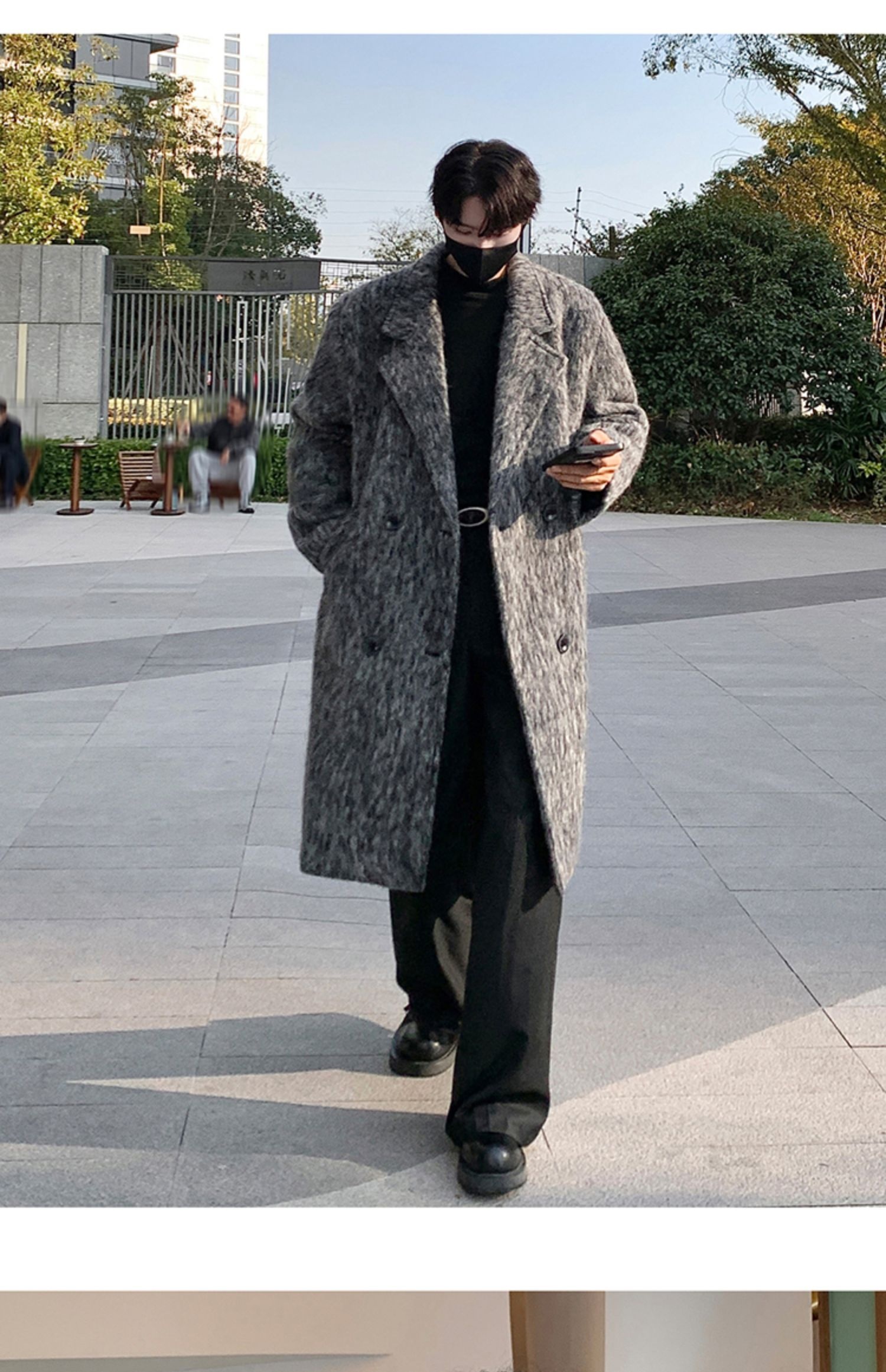 boy Boy Boy Cleanfit Mohair Wool For Men, Autumn And Winter Thickened Korean Style High-End Chic Mid-Length Trench Coat_voghion.com