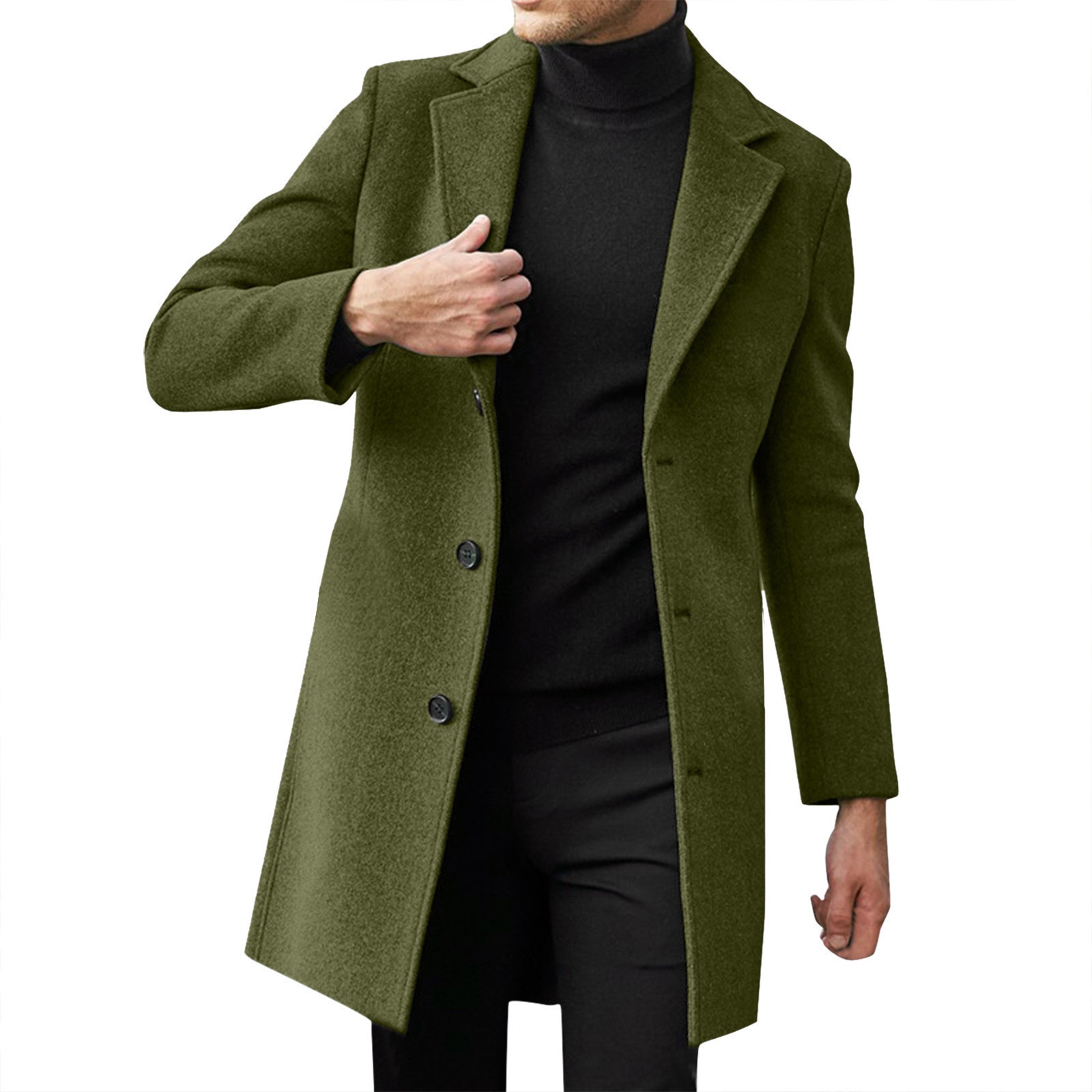 boy Boy Boy 2025 Cross-Border New Men's British Style Mid-Length Wool Autumn Winter Material Jacket Woolen Trench Coat_voghion.com