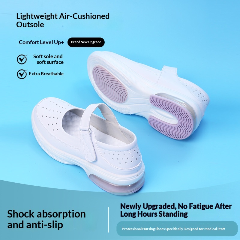 ShoeGlobe Cushion Nurse Shoes für Damen, weiche Sohle, atmungsaktiv, bequem, rutschfest, geruchshemmend, flach, mit Höhenvergrößerung_voghion.com