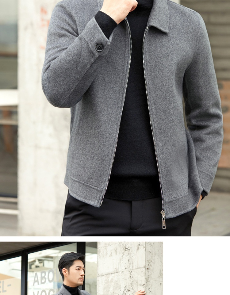 boy Boy Boy 2021 New Winter Coat Men's Turn-Down Collar Short Middle-Aged Double-Sided Wool Jacket_voghion.com