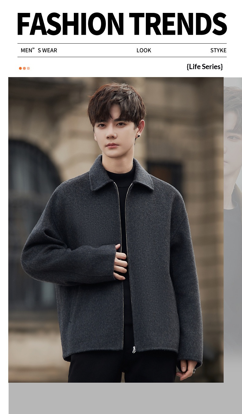 boy Boy Boy Men Autumn Winter New Korean Style Trendy Short High-End Wool Men's Jacket Top Coat_voghion.com