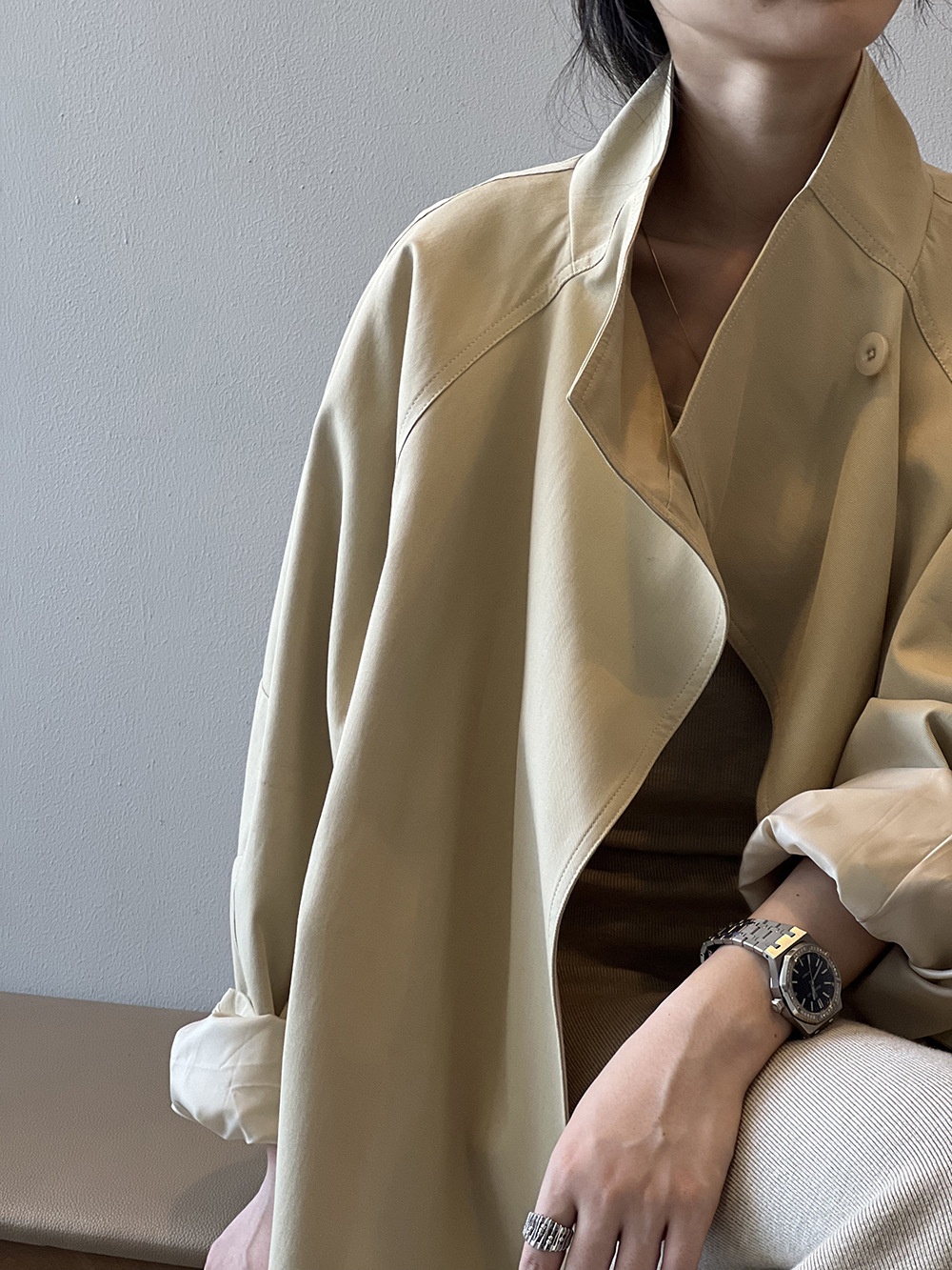 Women's Clothing Women's Clothing Women's Clothing Women's Clothing Yanshuang French Retro Style Mid-Length Trench Coat_voghion.com