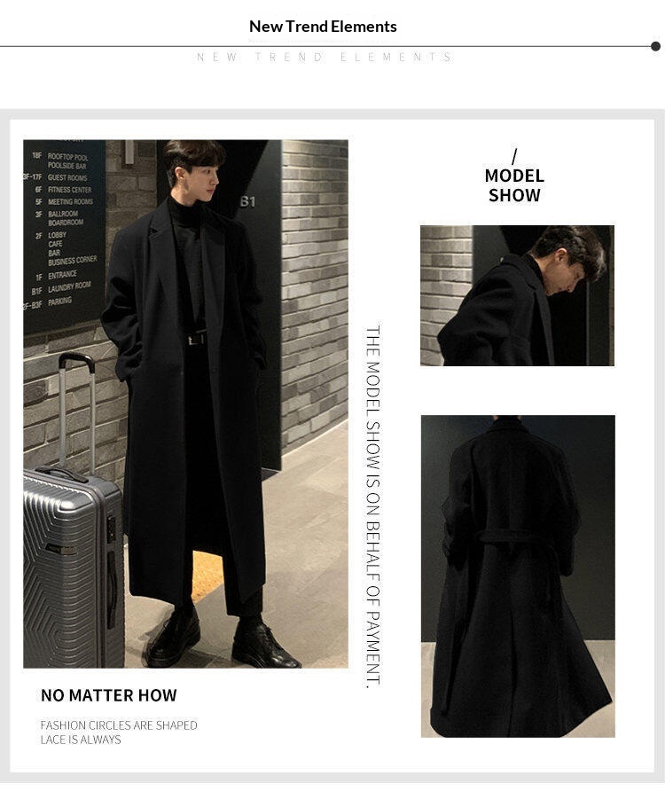 boy Boy Boy Wool Coat For Men, Over-the-Knee, Mid-Leth, Korean Trendy British Style, Winter Thickened Woolen Trench Coat, Extra_voghion.com