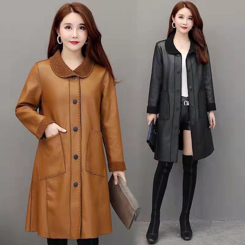 Neue Winterkollektion 2024 für Damen: Damen-Trenchcoat aus mittellangem Teddyfleece_voghion.com