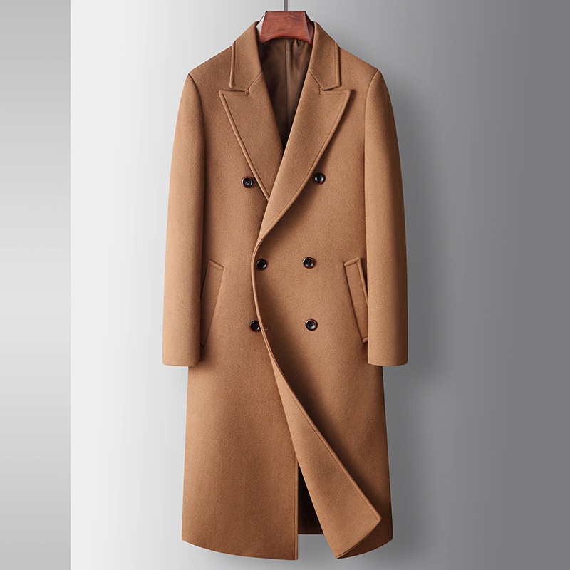 boy Boy Boy Men's Autumn Winter Long Over-the-Knee Double-Breasted Wool Trench Coat For Young And Middle-Aged Business Casual Warm_voghion.com